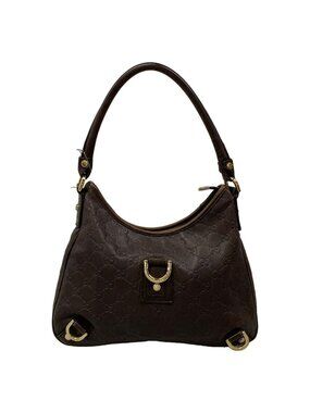 Gucci Handbag Abbey Guccissima Line Dark Brown Leather